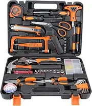 [XCJump] 103-Piece Tool Kit – Portable Tool Box with Durable Carbon Steel Tools, Perfect Home & Car Tool Set for Repairs, DIY Projects, and Maintenance (Orange)