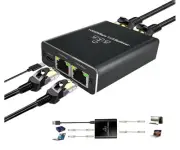 Ethernet Splitter 1 to 3 1000Mbps High Speed Gigabit, RJ45 Splitter Adapter