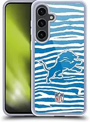 Head Case Designs Officially Licensed NFL with Zebra Animal Print Detroit Lions Art Soft Gel Case Compatible with Samsung Galaxy S24+ 5G