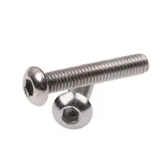 Hex Socket Button Cap Head Screws Bolts, M3 x 16mm 304 Stainless Steel Metric, Hexagon Coarse Threaded Machine Fully Thread Allen SUS Storage