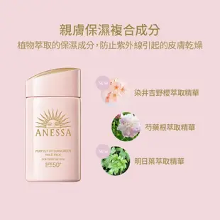 ANESSA 安耐曬 輕親柔光敏感肌防曬露NA 敏感肌/孩童可用 【watashi+資生堂官方店】敏感肌防曬組