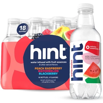 Hint Flavored Bottled Water 3-Flavor Mega Variety Pack - Purified Water Bever...