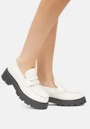 [VAGABOND SHOEMAKERS] White Cosmo 2.0 Leather Penny Loafers