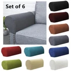 Set of 6 Flannel Checked Sofa Armrest Covers Protectors Soft