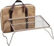 CAMPMAX Campfire Grill 304 Stainless Steel Grate, Folding Camping Grill Heavy Duty with Carrying Bag, Small
