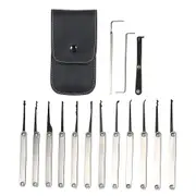 15 PCS Lock Picking Set Stainless Steel Lock Kit Practice Training Lock Tool for Locksmith Beginners