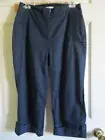 SZ S Eileen Fisher MIDNT Washed Organic Cotton Tencel Twill Cuff Capri Pant NWT