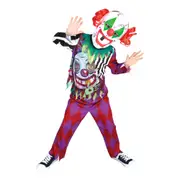 Scary Clown Lenticular Eyes Child Costume Size L 7-8 Years