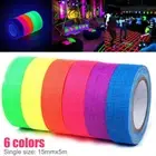 6Rolls UV Reactive Tape Blacklight Fluorescent Tape Glow in The Dark Neon Ga _r1