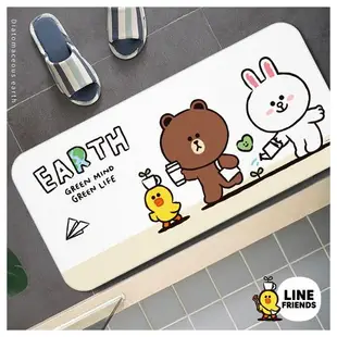 網狐家居 LINE FRIENDS 環保 快乾超軟式珪藻土吸水地墊 矽藻土 80x38x0.5cm 大尺寸