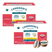 Cameron's Coffee Single Serve EcoPods Flavored VANILLA HAZELNUT 12 Ct (2 Boxes)