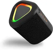Portable Bluetooth Wireless Speaker - 12W HD Sound with Deep Bass, Bluetooth 5.3, IPX6 Waterproof, 12H Playtime, TWS Pairing, TF Card/AUX Input, RGB Lights - for Outdoor, Party, Travel, Home (Black)