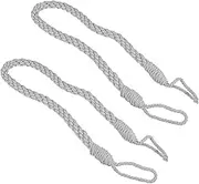 2Pcs Hand Woven Curtain Tiebacks Decorative Curtain Holders for Home Unique Simple Design Sturdy Strap for Drapery Pull Backs Light
