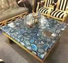 Blue Agate Stone Coffee & Sofa Center Table Top, Agate Countertop Home Decor Art