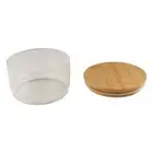 Durable Stacking Tea Jars Bamboo Cover Glass Container Fresh Salad Bowl Candy