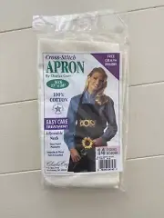 Charles Craft Cross Stitch APRON 2 Pockets Natural 27x28 Adjustable 14 Count NWT