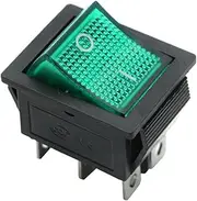 Latching Rocker Switch Power Switch I/O 4 Pins with Light 16A 250VAC 20A 125VAC KCD4 DPST Red Yellow Green Blue Black Boat (Size : Green)