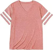 [Generic] Long Sleeve Plain Shirts for Women Solid Color Striped Decorative Short Sleeve Top Old Lady Tops