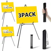 3 Pack Easel Stand for Sign - 63 Inches Display Easel for Wedding Sign & Post...