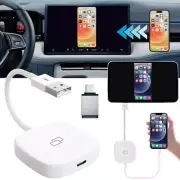 Round Car Screen Mirroring CarPlay Adapter for iPhone Plug&Play Wireless Dongle