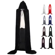 Halloween Cape Costumes Hooded Velvet Cloak Medieval Witch Wicca Vampire Robe