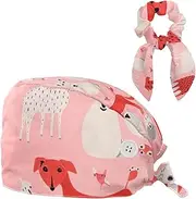 [YTYVAGT] Scrub Caps Women,Scrub Hats Suitable for Women,Cartoon Dach Shund Pug Puppy Dog