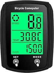 Tignapoo Wired Bike Computer 19 Functions Touch Bike Speedometer Odometer Waterproof Bicycle Computer with Backlight