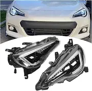 LED Projector Dynamic Headlights Dual Beams Compatible with Toyot 86 / Compatible with Subaru BRZ/Compatible with Scion FR-S 2012-2020 LHD