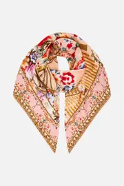 LARGE CRYSTALLED SILK SQUARE SCARF MAJESTIC MILLA