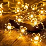 3M 20LED Flower Fairy Lights Battery Operated Indoor String Lights Cherry Blossom Lights Waterproof Decoration for Camping,Garden Fence,Christmas, Birthday, Wedding, Easter Party,Bedroom (Warm White)
