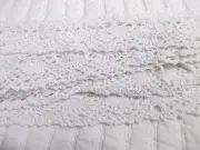 CYNTHIA ROWLEY Cotton Shabby Chic Crochet Lace White 4pc Quilt Pillow Set - King