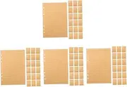 KALLORY 4sets Grid Notebooks Paper Lined Filler Sheets for Binders Paper Refills A5 Size 6-Ring Binders 80sheets*4