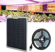 Solar Plant Grow Light Strips, 20W 5V Waterproof Solar Powered Grow Light Full Spectrum Growing Lamp for Indoor Plants, LED Plant Grow Lights, Indoor Growing Lamp with Solar Panel