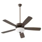 Quorum Ovation Bowl Ceiling Fan, Oiled Bronze/Satin Opal - 4525-286