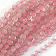 6mm natural faceted rose quartz coin beads 15" strand