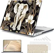 Mektron Case for 2023 MacBook Pro 16" M3 A2991 Fits M2 A2780 M1 A2485 (2021/2033) Pro/Max Chips with Touch ID, Hard Shell Plastic Laptop Cover Keyboard Cover Screen Protector,Vibrant Elephant