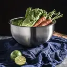 Rustproof Rinse Rice Basin Stainless Steel Vegetables Drain Basket Fruits