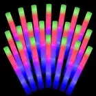 100 PCS LED Light Up Foam Sticks Cheer Tube Soft Glow Baton Wands Gift 18 inch