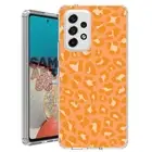 For Samsung Galaxy A23 5g A52 A53 TPU Case+Glass(Leopard Skin Orange
