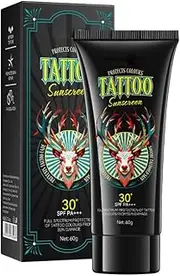 Tattoo Care Sunscreen – SPF 30+ All Natural Tattoo Sun Protection - UVA/UVB Protection - Deeply Moisturizes and Protects Ink Against Fading - Enhances Colors, Water Resistant - 60 g