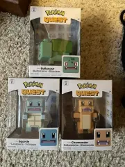 3 Pokemon Quest Series 2 Vinyl Figures Charmander, Squirtle, Bulbasaur