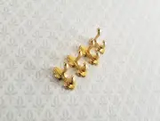 Dollhouse Miniature Wall Hooks Set of 4 Metal 1:12 Scale Gold Finish 1/2"