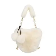 Love Shaped Travel Messenger Handbags Purses Fashion Plush Pendant Shoulder Bags Popular Simple Female Daily Bag