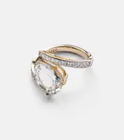 [Mateo] Mateo Slanted 14kt gold ring with topaz and diamonds P gold