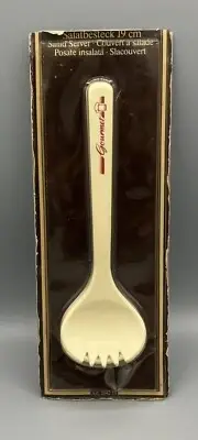 Vintage EMSA West Germany Made 8” White Nylon Salad Server Set Gourmet NEW 80’s