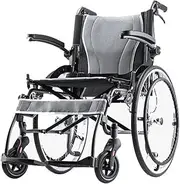 Aluminum Alloy Adult Sports Leisure Wheelchair, Lightweight Folding Wheelchair with Double Brake and Honeycomb Cushion