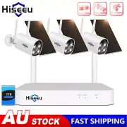 Hiseeu 10CH 4MP Solar Powered Wireless Battery Security Camera System Audio Wifi