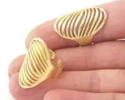 Line Wave Oval Adjustable Ring Raw Brass (7US 9US inner size) 4746
