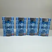 New Set Of Four (4) Blue Hungry Jacks Aussie Summer Glasses 2024 Limited Edition