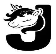 Unicorn Monogram Initial Letter J Font Vinyl Decal Sticker For Home Cup a2375